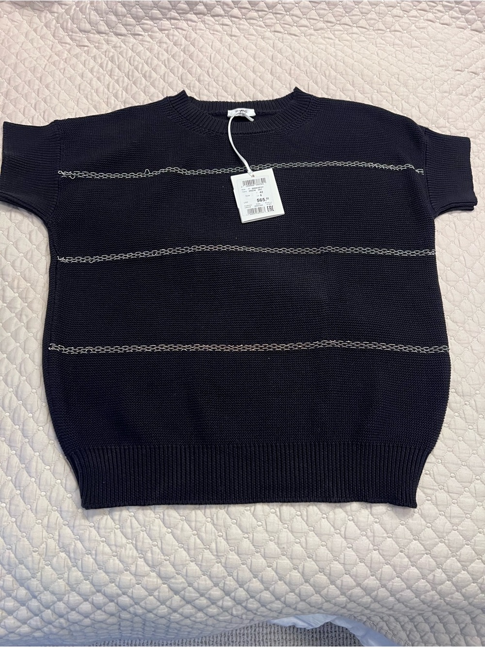 Women’s Brand New Peserico Crewneck Short-Sleeve Knit Sweater